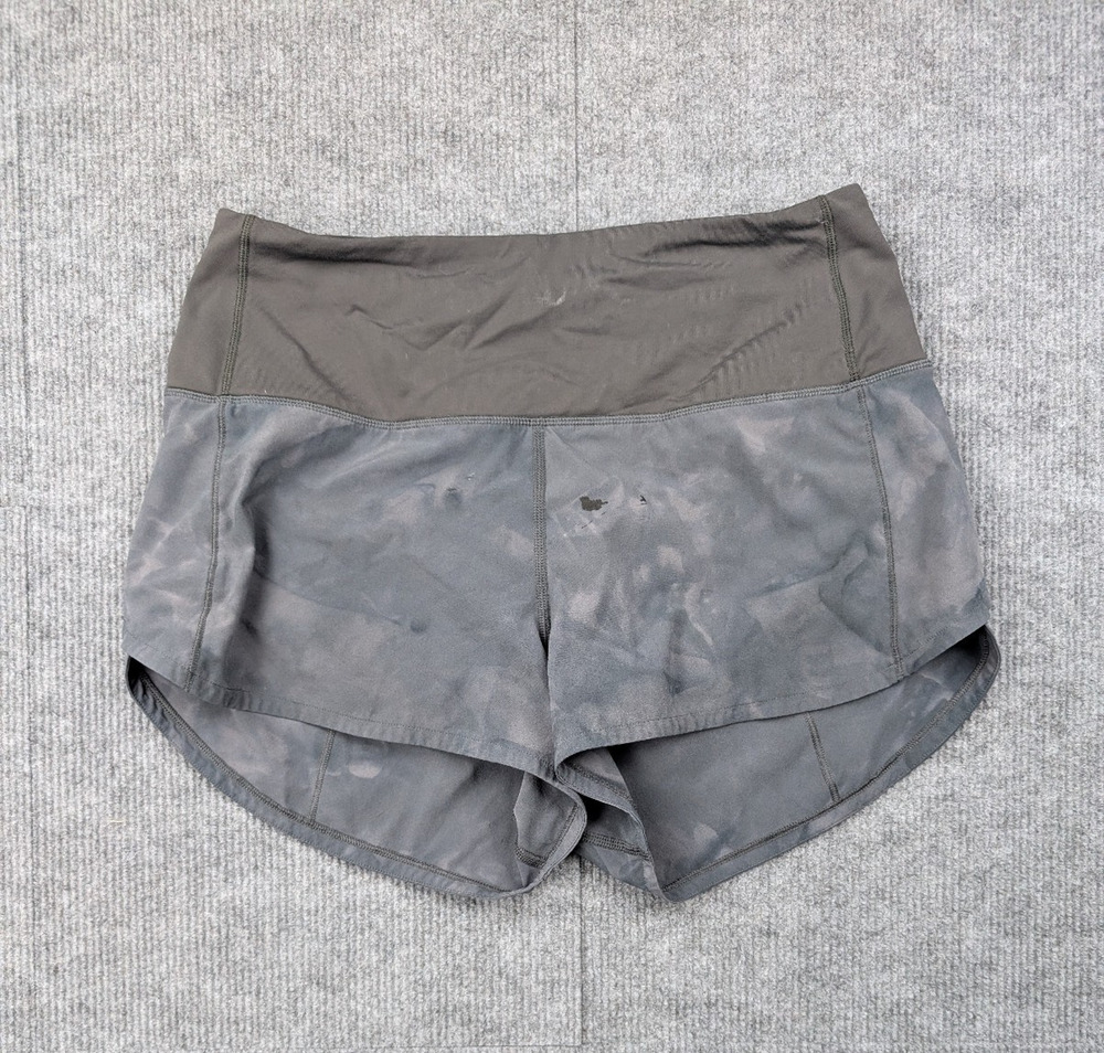 Lululemon Speed Up Shorts Womens 6 High Rise Lined Athletic Running Gray Gym
